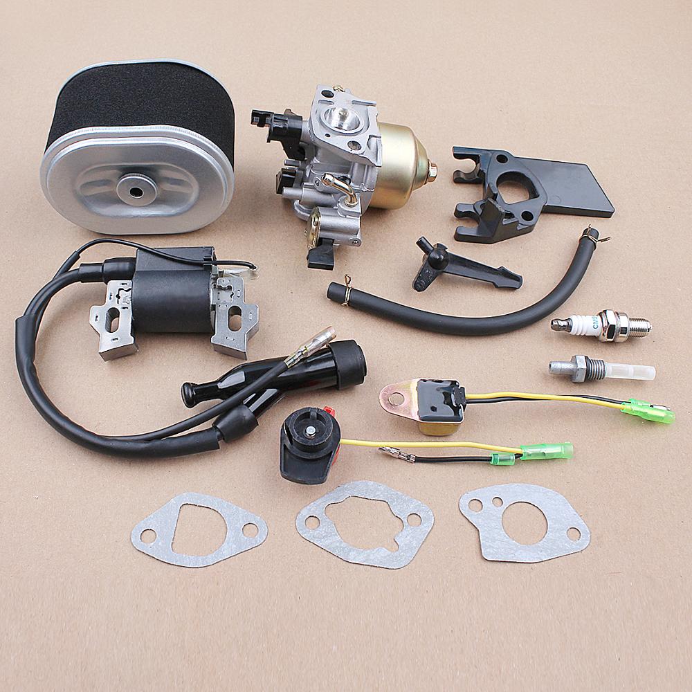 Carburetor Ignition Coil Spark Plug Air Filter Kit for Honda GX160 GX200 5.5HP Engine Carb Replacement Parts