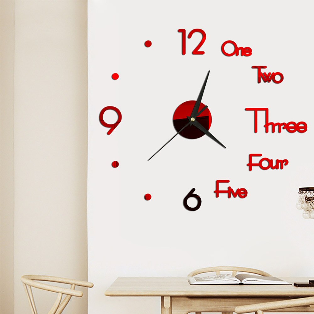 3D Moderne Wanduhr Aufkleber DIY Acryl Spiegel Schweigen Zauberstab Uhren Selbstklebende Wohnzimmer Wanduhr Wohnkultur