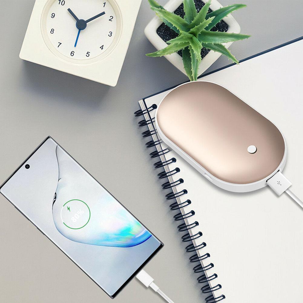 5000mAh USB Rechargeable Electric Hand Warmer Winter 2 Pocket Power 1 Bank Mini Long-Life In 5V Double-Side Heating G2N5