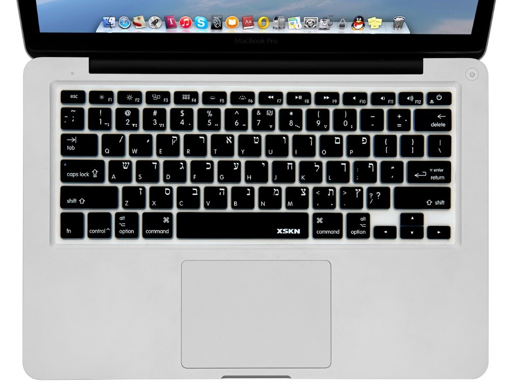 XSKN EUA Idioma Inglês Silicone Teclado Hebraico Isreal Cover Film Protector Skin para Apple MacBook Pro Air Retina 13 15 17