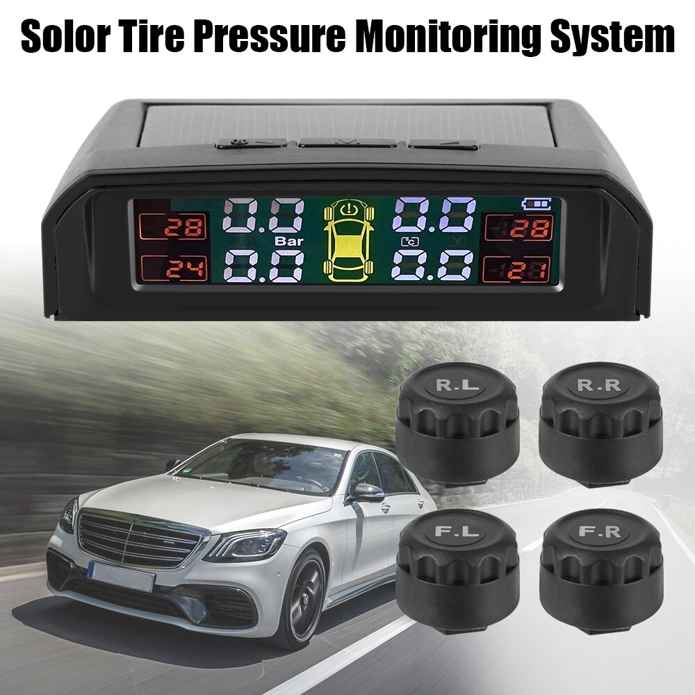 TPMS Car Tire Pressure Alarm Monitor System HD Digital LCD Display Tyre Temperature Warning Tools Auto Security Alarm Systems