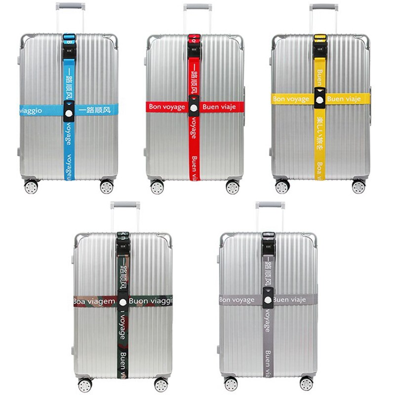 Luggage Strap Suitcase band Three digits password Belt Luggage Straps Cross Belt adjustable Travel accessorie Suitcase rope band