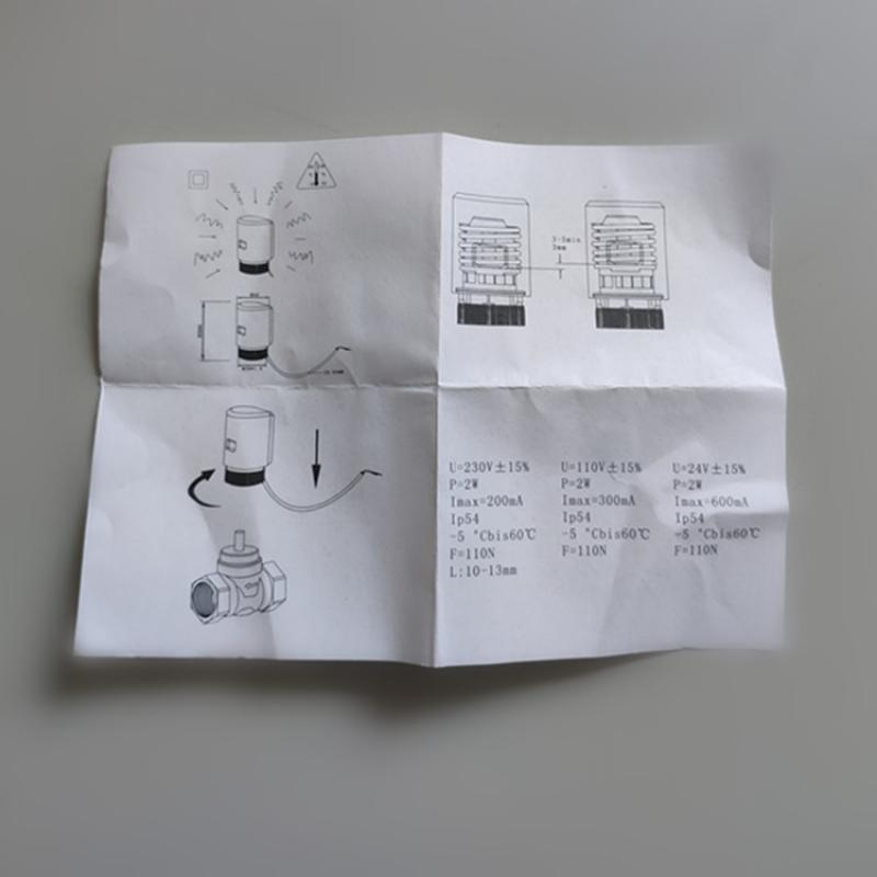 Water and floor heating electric actuator automatic thermostatic temperature control valve distributor valve head actuator