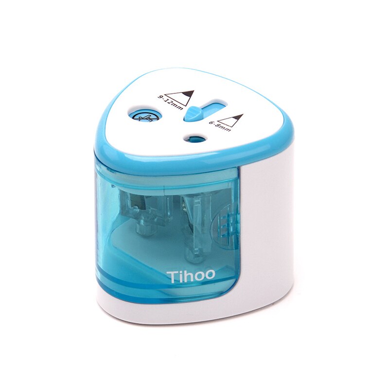 Sacapuntas eléctrico ajustable de tamaño Tihoo, sacapuntas profesionales electrónicos para lápiz, sacapuntas para dibujar, papelería, suministros escolares: Blue