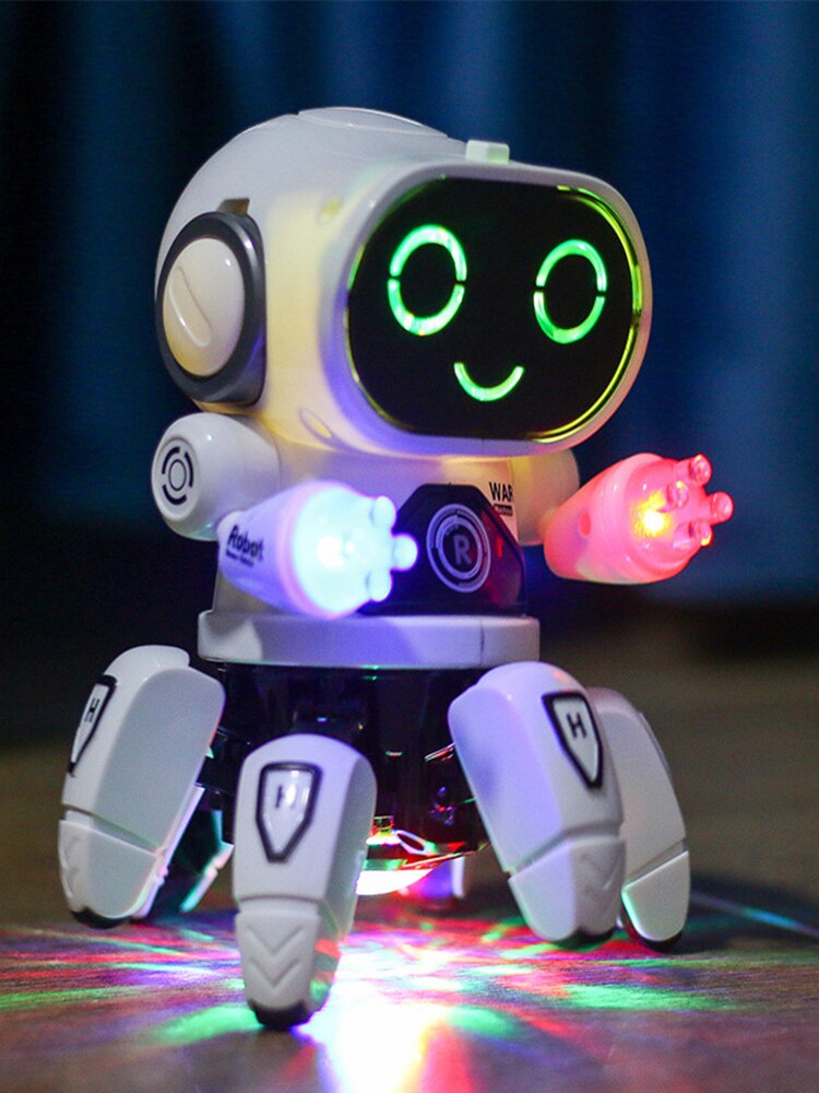 Mini jouets pour enfants, 6 griffes, pieuvre, Robot ABS, lumières LED, musique dansante, colorés, pour garçons et filles, 2022: GRAY