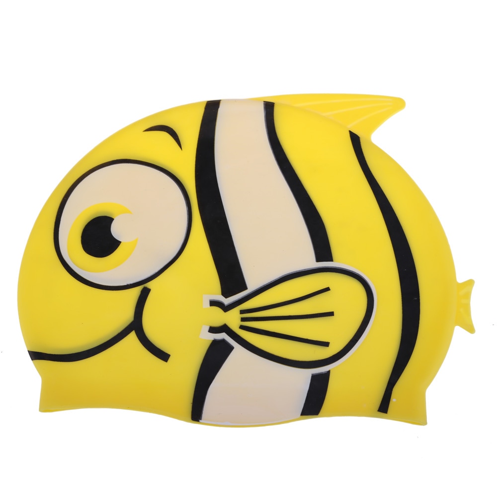 Children Cartoon Swimming Cap Silicone Diving Waterproof Swim Hat Kids Girl Boy Favor Bathing Cap With Fish Shark Pattern
