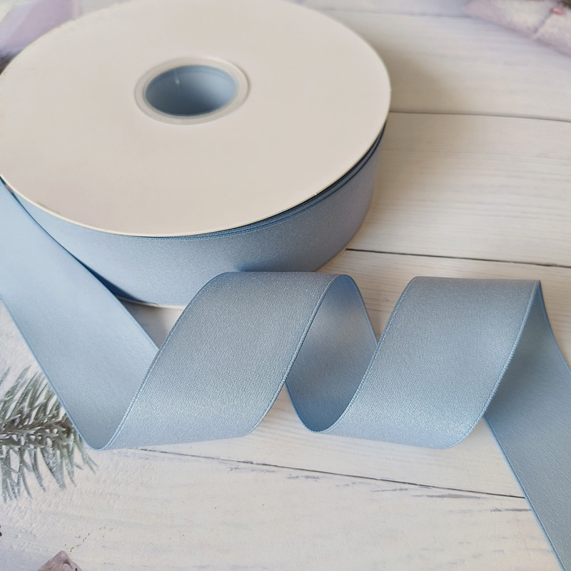 Ruban en Satin finition mate, 5Yards, 3.8CM, nœuds de bricolage, matériel Bouquet de fleurs, boîte à gâteaux , vêtements d'emballage, décoration de fête de mariage: LIGHT BLUE / M
