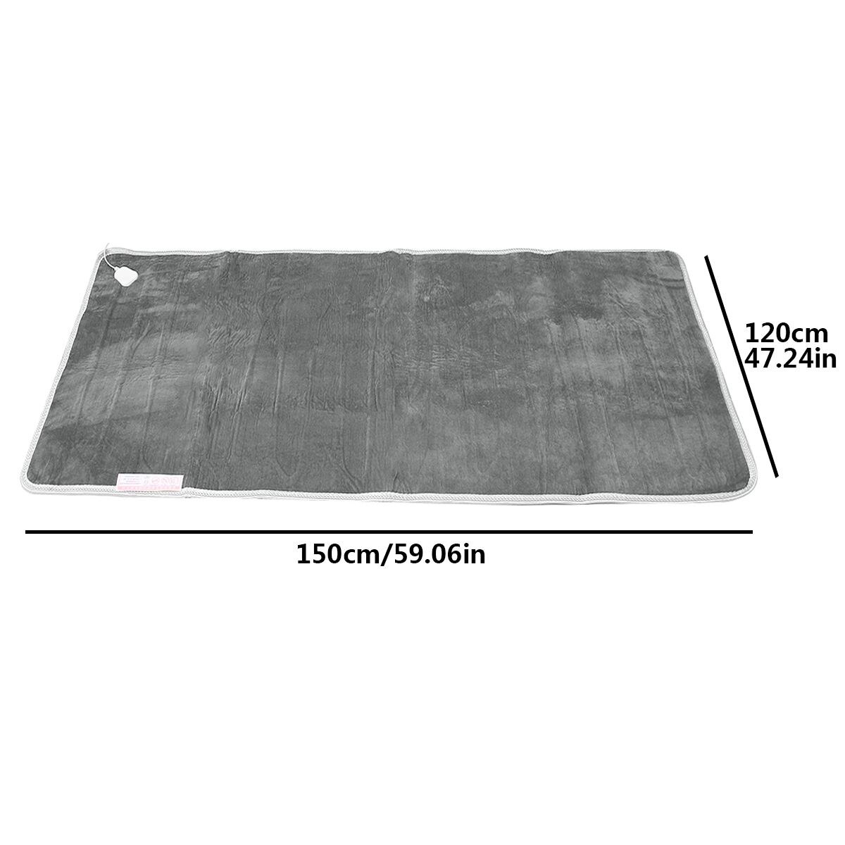 Elektrisk tæppe 110v/220v grå varmelegeme sengetermostat blød elektrisk madras opvarmetæppe varmere varmelegeme tæppe: 150 x 120cm / 110v