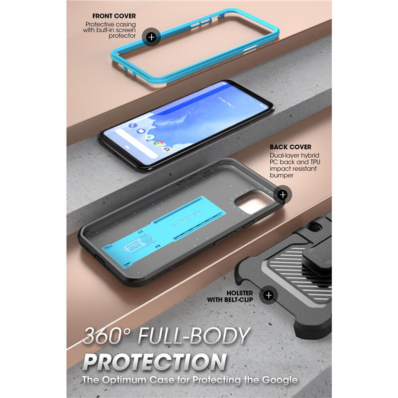 Coque de protection complète et robuste pour Google Pixel 4 UB Pro, étui avec protection d&#39;écran intégrée,