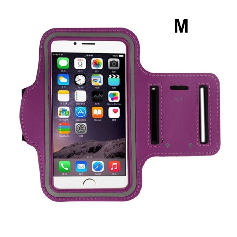 Funda de teléfono con banda para el brazo para correr, 5-7 pulgadas, para iPhone 12, 11 Pro, Max, X, XR, 6, 7, 8 Plus, Samsung S20 Plus, Note 20, A51, A50: M Purple