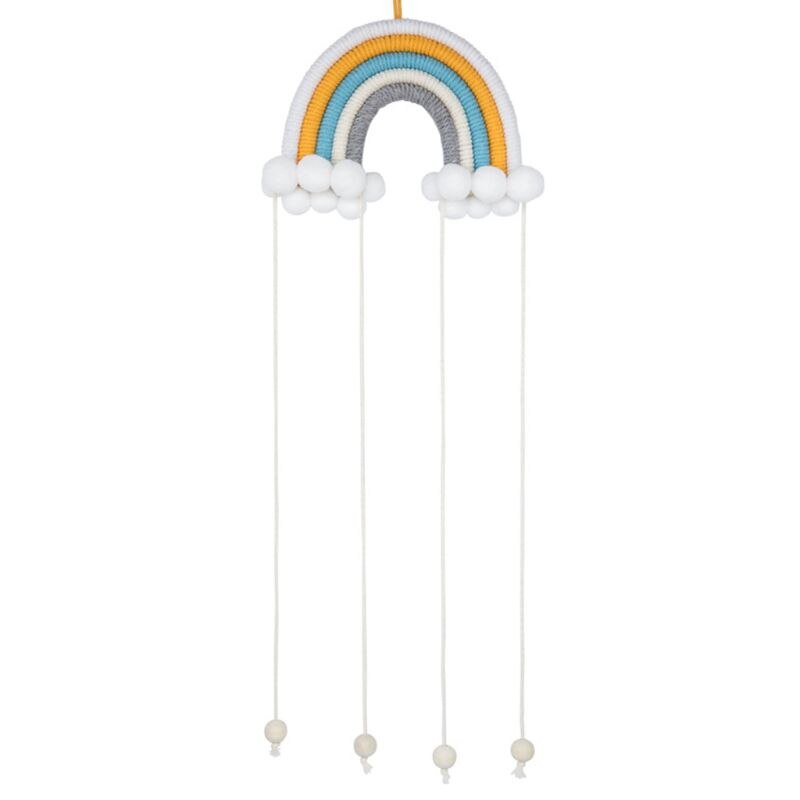 nórdico Arco Iris hecho a mano tejer ornamento niños Pared de habitación colgante decoración del hogar A2UB: 16