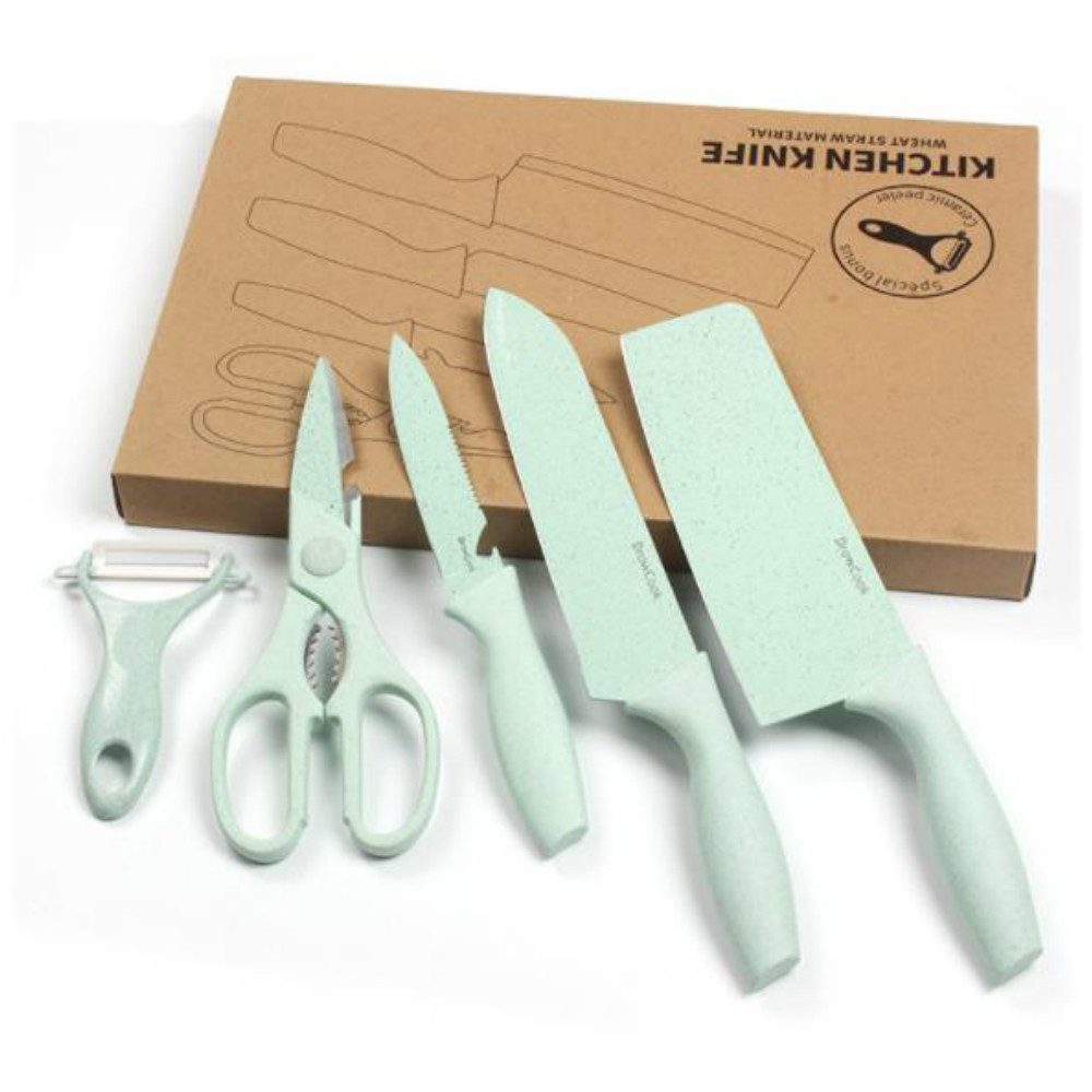 6 stk køkkenkniv sæt rustfrit stål blade kog kniv sæt santoku utility paring kogeværktøj køkken med kasse