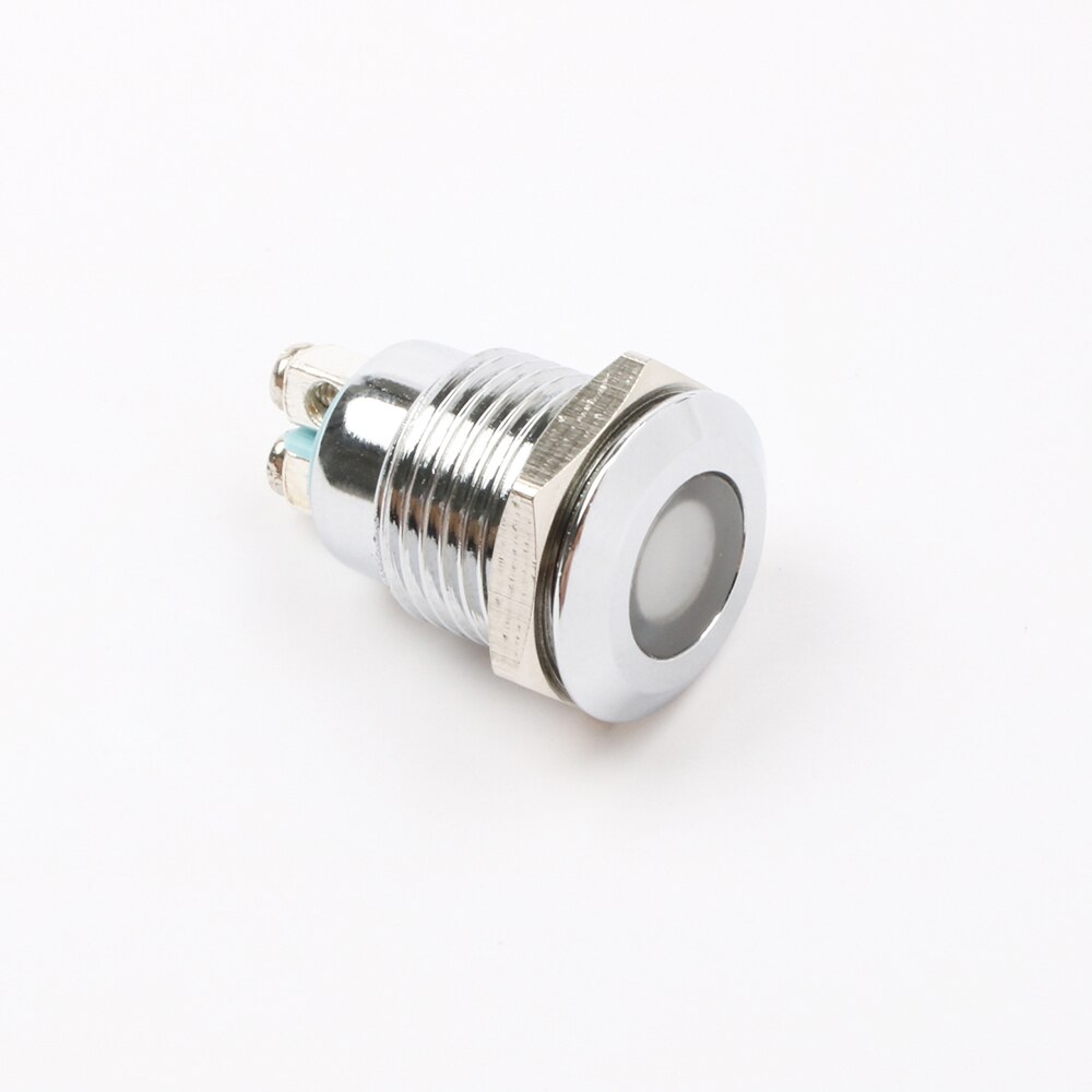 LED Metal Indicator light Flat 12mm waterproof Signal lamp LIGHT 3V 6V 12V 24V 220V screw connect red yellow blue 12ZSD.DM.L