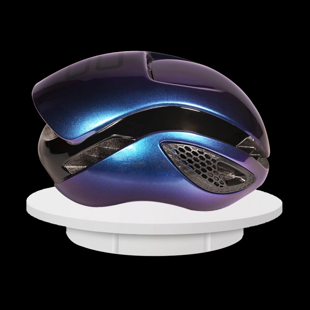 Fahrradhelm Ultraleichter Schutzhelm TT Zeitfahren Reiten Rennen Rennradhelm Fahrradhelm unisex Radfahren draussen Berg Straße: Blau