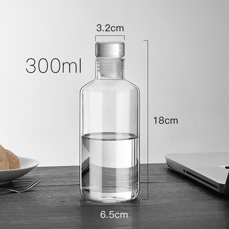Bærbar vandflaske udendørs glasvandflaske krystal gennemsigtig botella para agua husholdningsartikler  yy50wb: 300ml