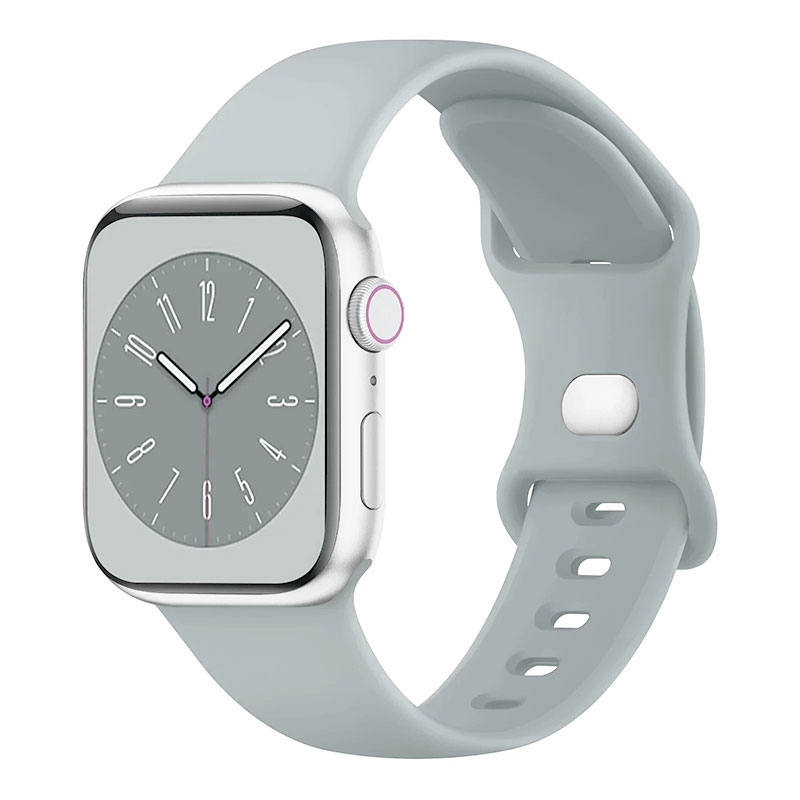Zachte Siliconen Band Voor Apple Watch 9 8 7 6 5 4 3se Band Voor Iwatch Ultra 49Mm 45Mm 41Mm 40Mm 44Mm 38Mm 42Mm Horlogeband: zwart grijs / 14mm