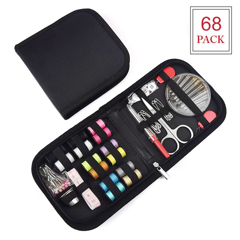 Sewing Kits DIY Apparel Multi-function Sewings Tools Accessory Box Set for Hand Quilting Stitching Embroidery Thread Fabric: 68pcs