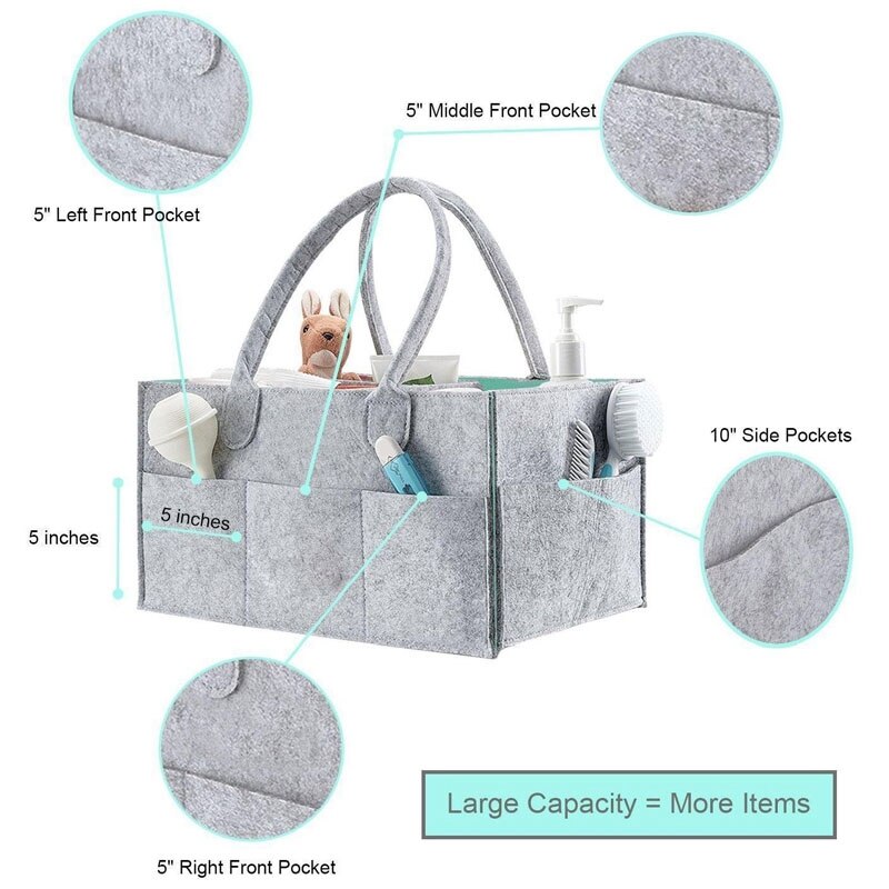 Faltbare Fühlte Baby Windel Caddie Veranstalter Abnehmbare Deckel Lagerung Tasche Art Spielzeug Tragbare Tasche Kasten für Auto Reise Ändern Tisch orga