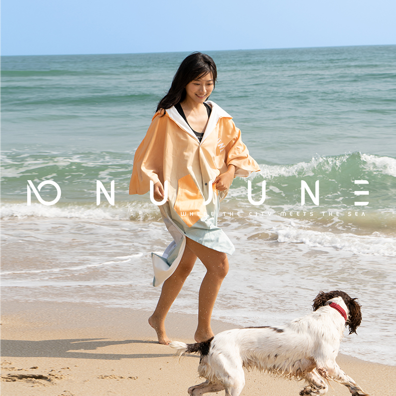 Nu-June Fleece gevoerde surfponcho Unisex strandwisselgewaad Warm houden Winddichte mantel met capuchon Anorak Oversize surfgewaad