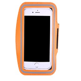 Waterproof sports arm with mobile phone for iphone xiaomi huawei 5 inches or less equipped with sports belt bag: Orange