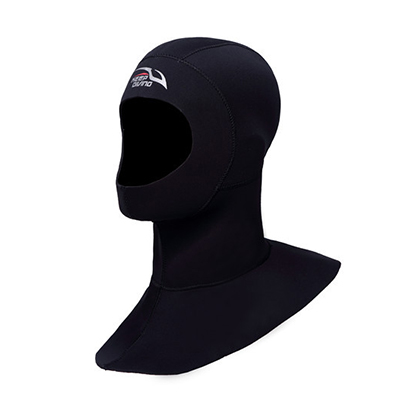 3MM Neoprene Diving Hoods Cap Hat Women Men Winter Snorkel Wetsuit Warm Head Cover Bibbed long to Shoulder Scuba Hoodies Black: Black / M