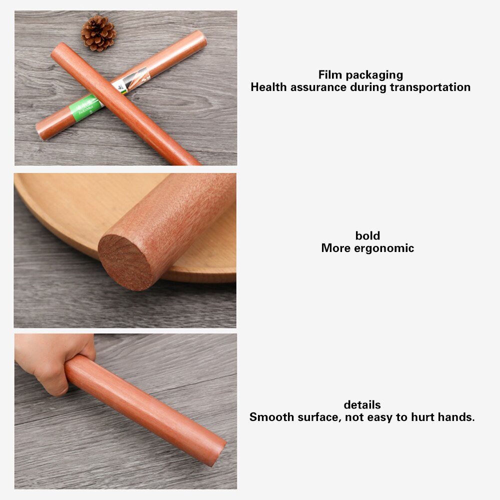 25/30/40CM Solid Wood Rolling Pin Pie Crust Pizza Crust Dumpling Dough Fondant Cake Decorating Roll Kitchen Accessories Stick