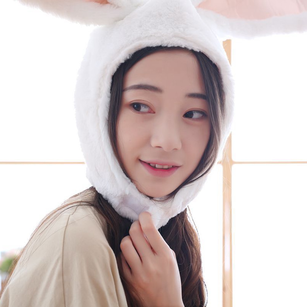 Søde piger hat plys kanin bunny ører hat øreflap cap hoved varmere foto forsyninger