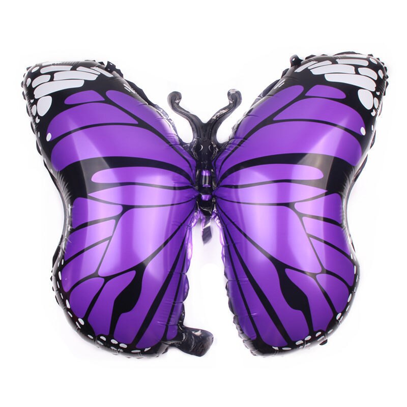 Large Butterfly Foil Balloon for Baby Shower Kids Girl Birthday Jungle Party Decoration Inflatable Air Balloon Animal Globos: Purple