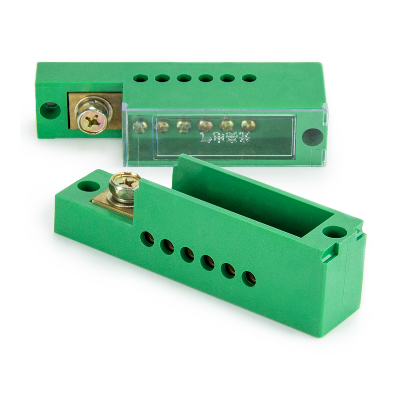 Terminal Block Green One-In Six-Out Zero Line Meter Box Connection Distribution Box Terminal Row Single Phase 660V