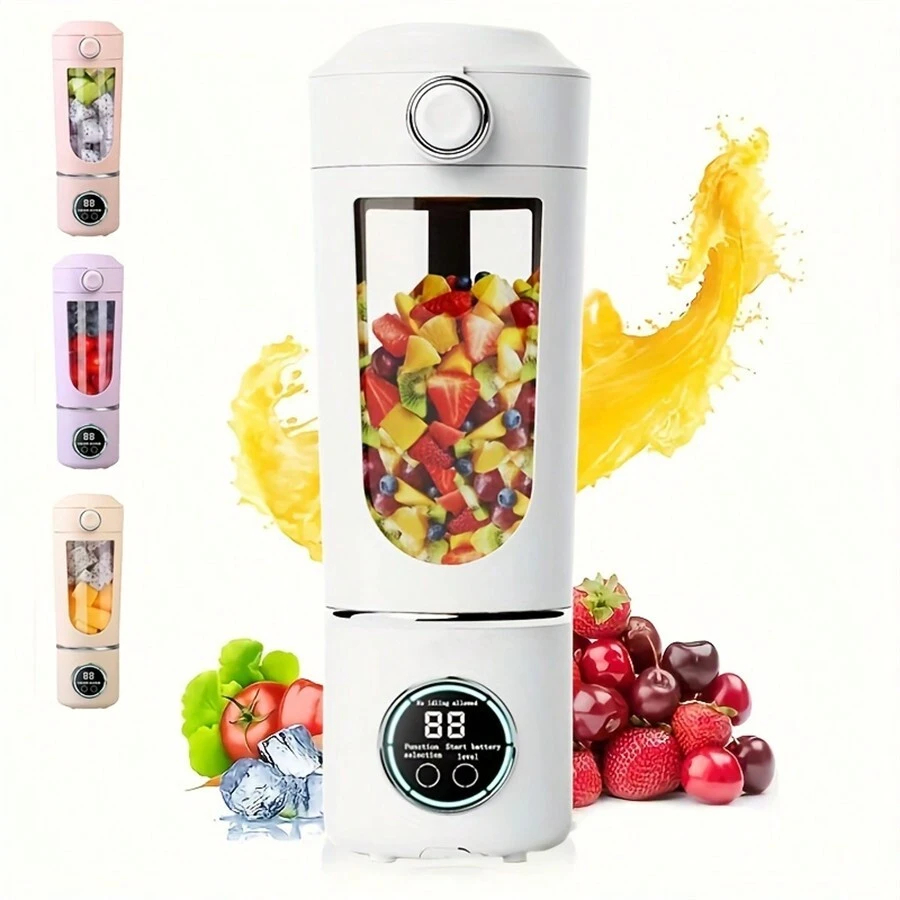 Portable Juice Maker Blender for Shakes Smoothies 700ML Multiple Colors 12-Blades Fast Mixing 2 In 1 Blender Bottle Juicer