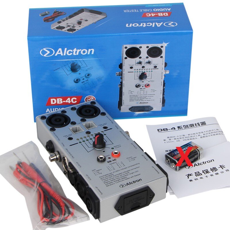 Alctron DB-4C compact Multi audio Cable Tester for Test XLR microphone,1/4&quot; instrument,RCA line level and speaker cables