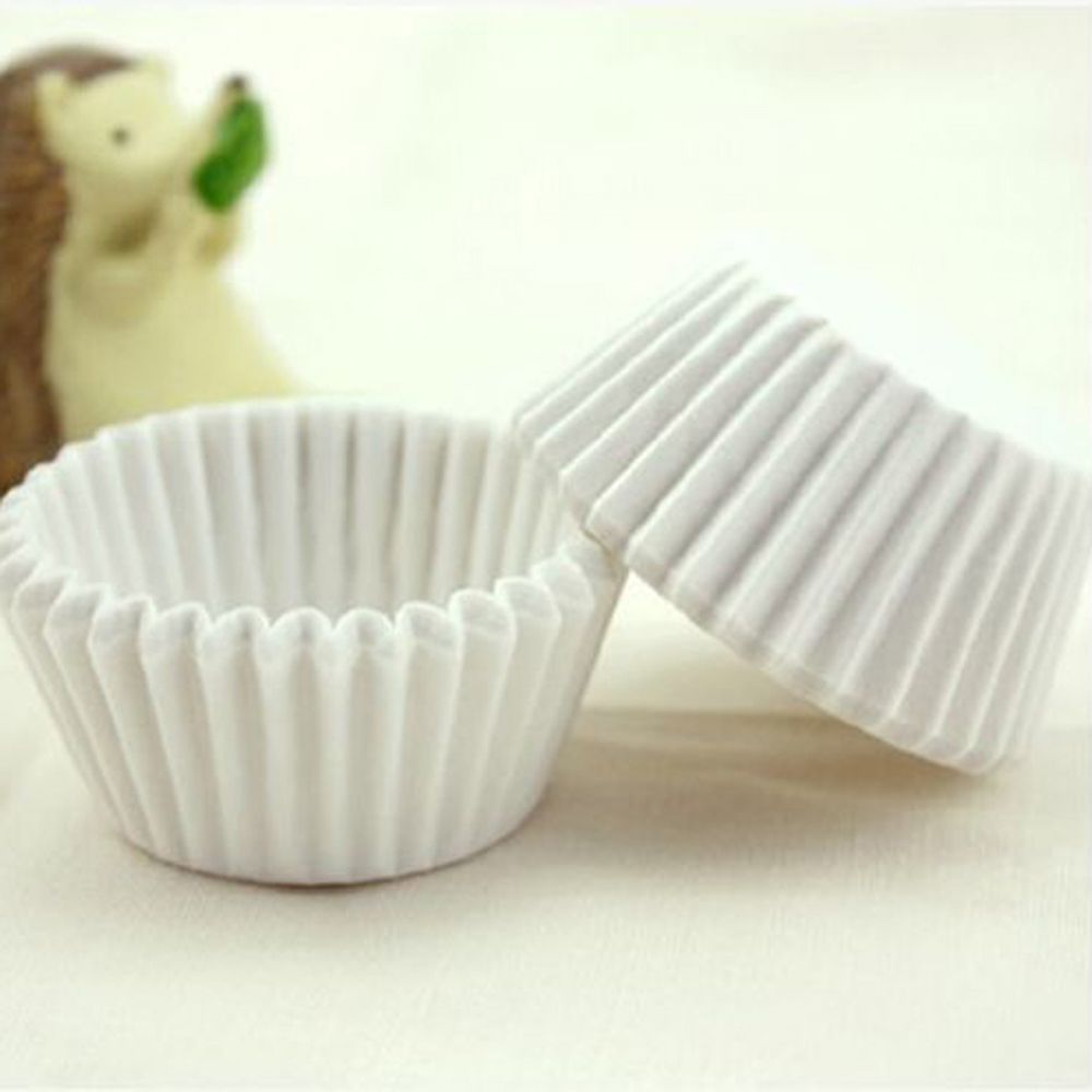 1000 stks/pak Mini Ronde vorm Papier Vormpjes Cake Cupcake Liner Bakvorm Bakvormen Maker Mold Lade Bakken kerstcadeaus: white