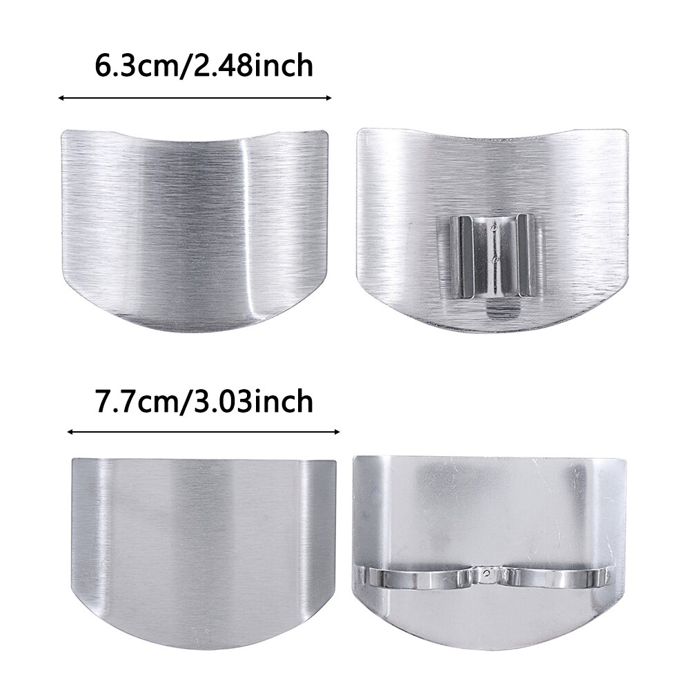 1pc Single/Double Finger Guards Hand Protector Fruit Vegetable Tool Kitchen Gadgets Safe Slice Protection Stainless Steel