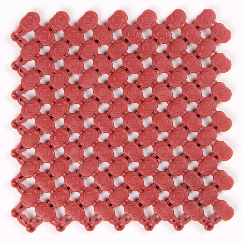 DIY Splice Bath Mat Anti Slip Massage Shower Carpet Grid PVC Plastic Mats For Stitching Puzzle Pad Bathroom Accessories: Red