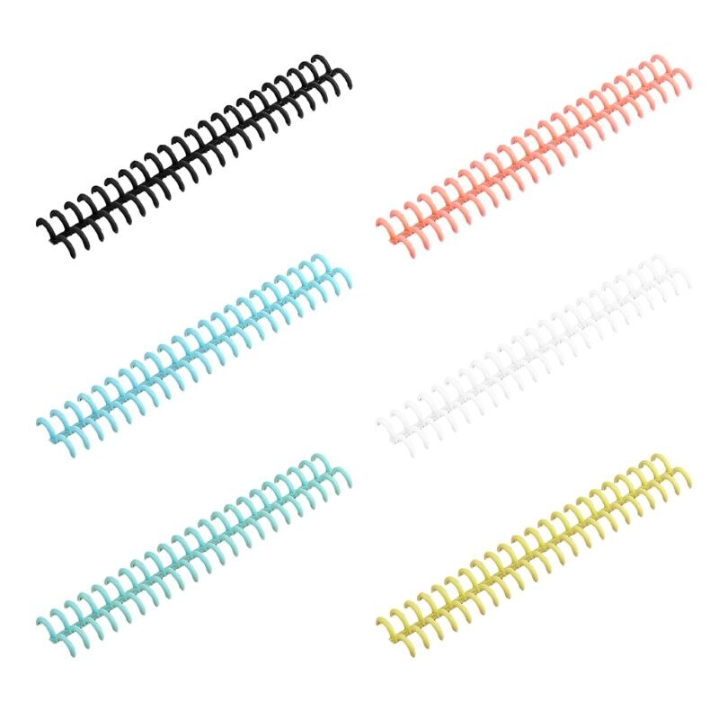 10pcs Plastic Loose Leaf Link Spiral Circles Binder Ring for 30 Holes Notebook
