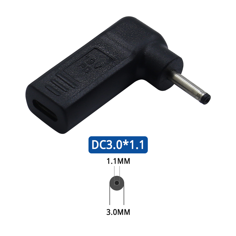 Adaptador de carregador de energia para laptop pd 65w tipo-c fêmea para dc macho plug quadrado 7.4*5.0mm para lenovo hp dell asus notebook conector: Marrom