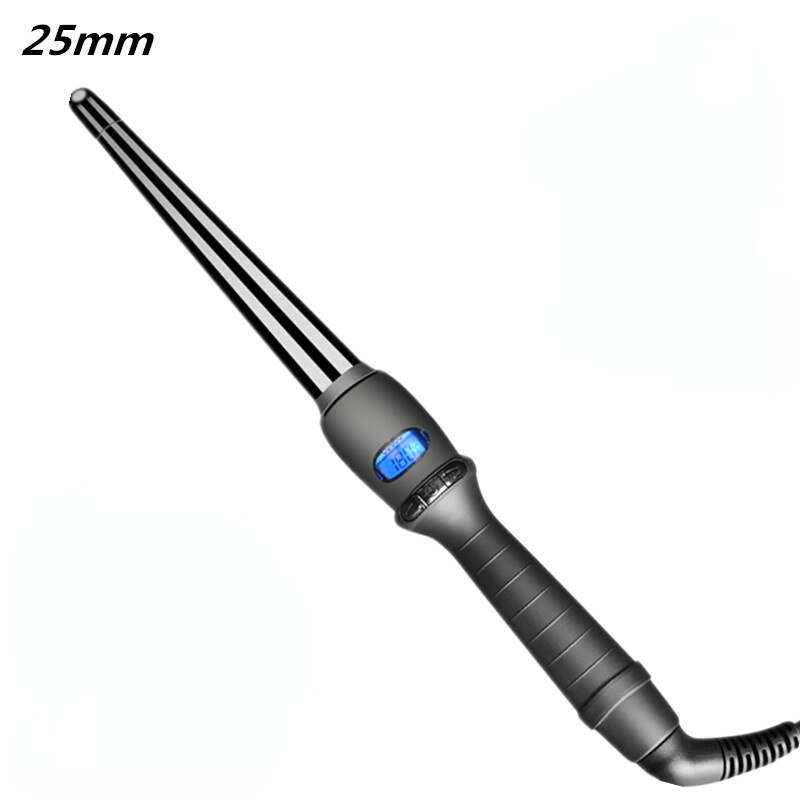 Curler curling rod LCD conical curler single tube ceramic glazed pear cone electric curler fast hair styling tool: 25mm / EU