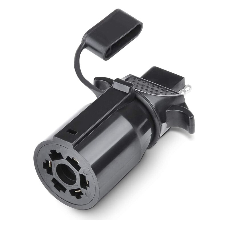 7 Way Blade to 4 Way Flat Trailer Adapter Weatherproof Female Trailer Connector Plug, 7 Pin to 4 Pin Trailer Converter