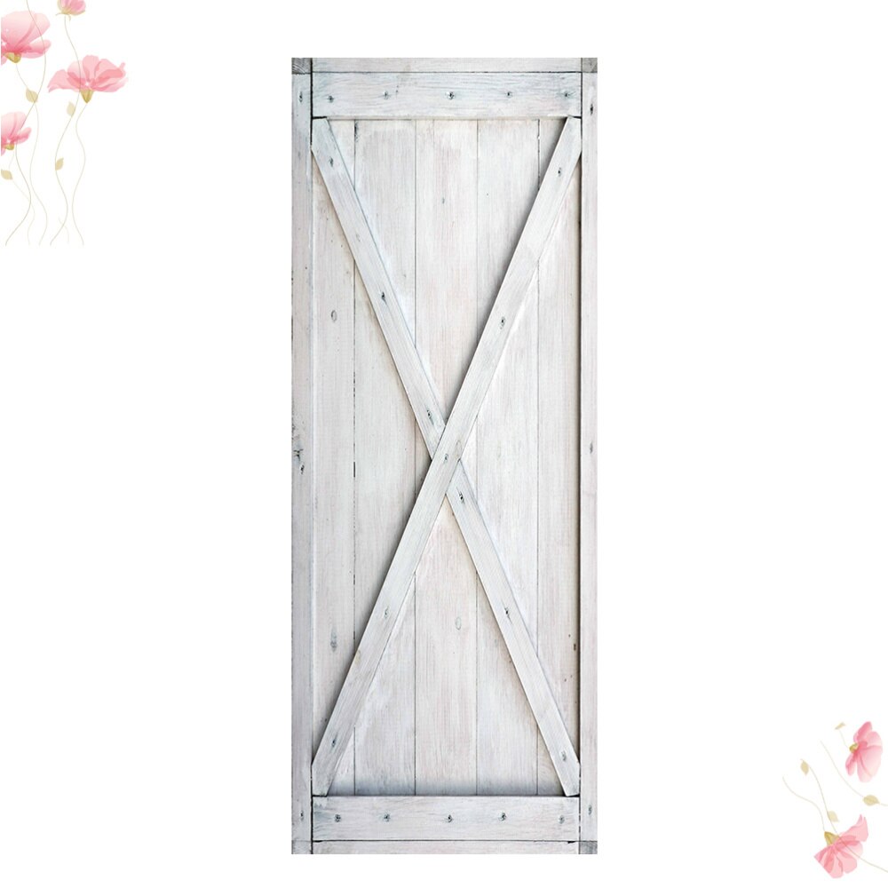 2pcs Door Stickers Simulation Door Mural Decorative Removable PVC Wallpaper (38.5x200cm)