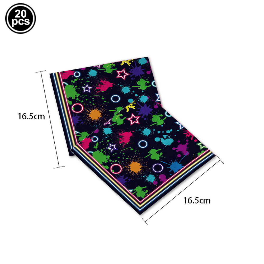 Neon festartikler tallerkener servietter kopper duker engangsservise neonglød bursdag fargerik graffiti festdekorasjoner: Mintgrønn