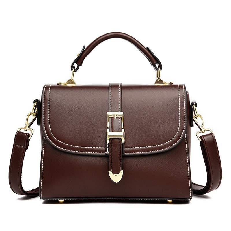 Dames crossbodytassen, schoudertassen, handtassen, damestassen van pu-leer, messenger bags.: Kastanjebruin