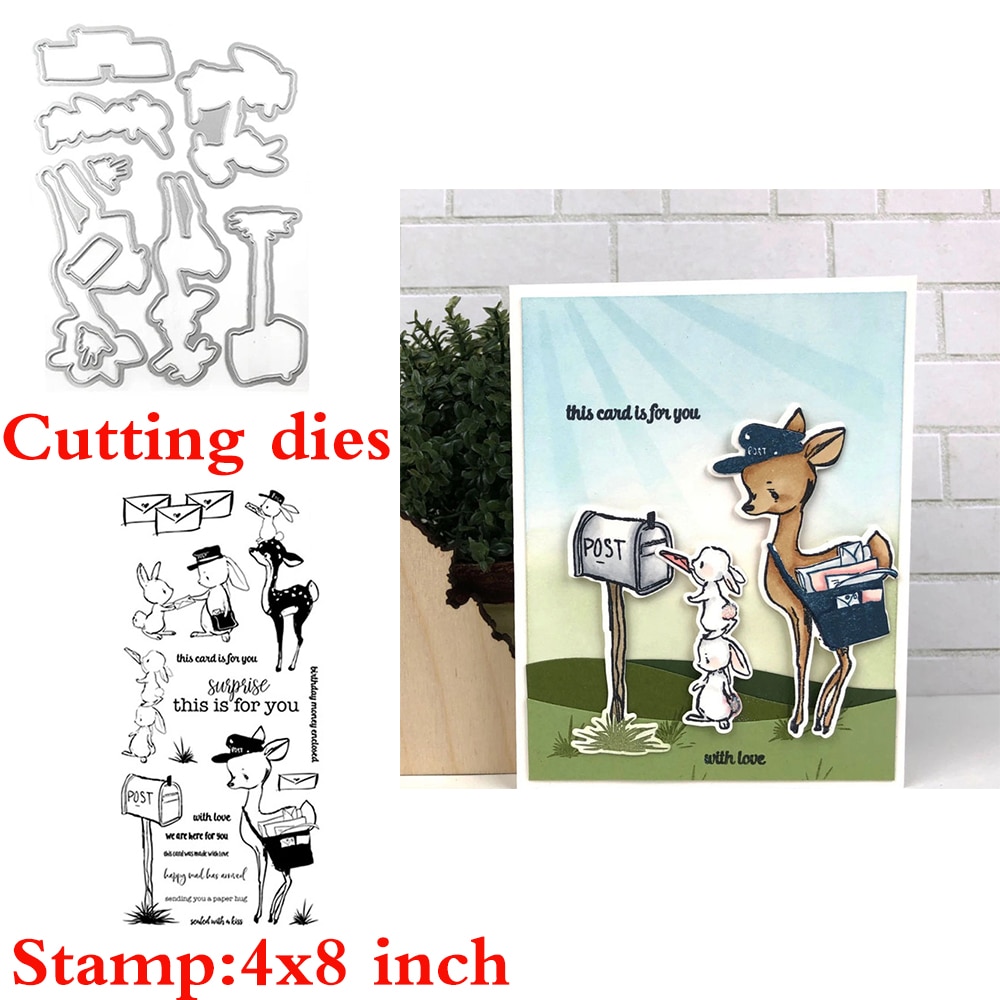 Post Briefträger Klar Briefmarken Koordination Schneiden stirbt für DIY Scrapbooking Karten Silikon transparent Stempels Neue