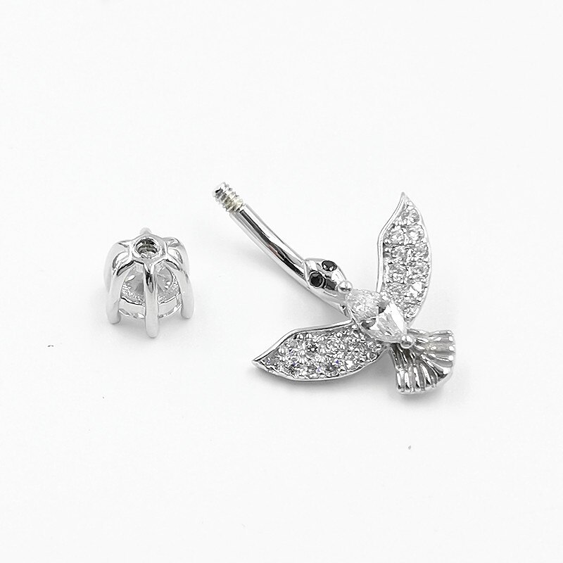 Sterling Silver Eagle Zircon Body Jewelry - Women's Trendy Animal Piercing