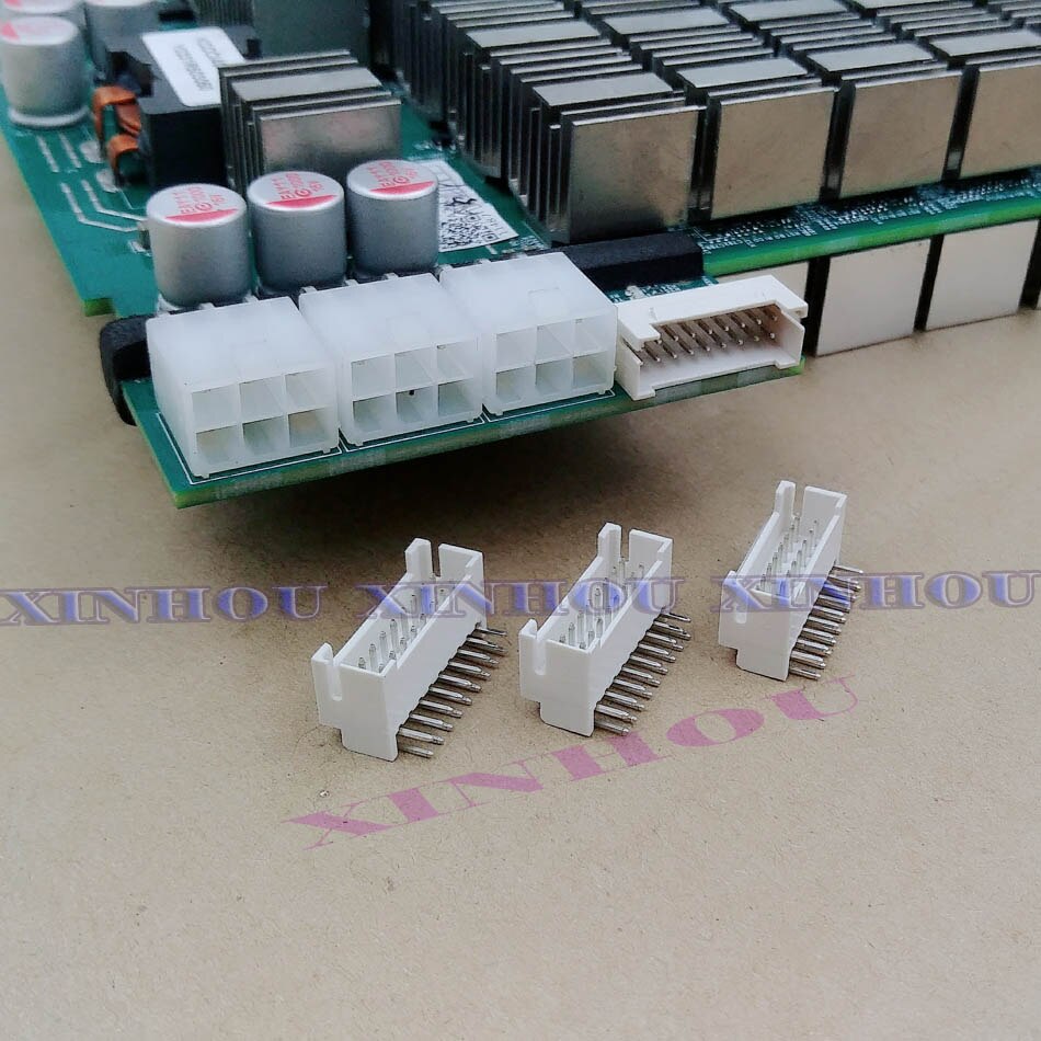 25Pcs BTC BCH LTC ZEC ETH DCR miner connector 2x9P male socket curved needle Suitable for Asic miner antminer S9 Z11 L3 S9 X3 A1