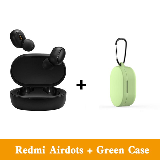 Versión Global, auriculares Redmi Airdots originales Xiaomi, auriculares inalámbricos Tws, Auriculares Bluetooth 5,0 estéreo con Control de micrófono Ai: with green case