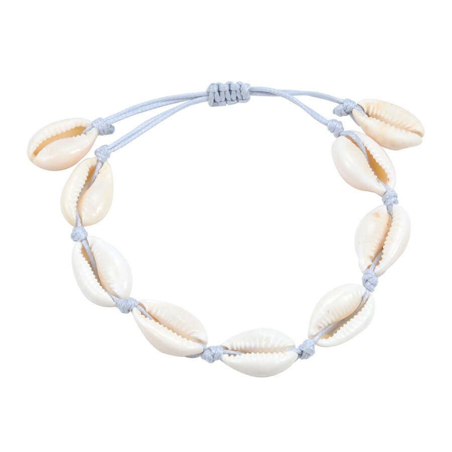 Boho coquillage Bracelet breloque Femme coquilles Bracelets tricot à la main plage perle naturelle coquille accessoires bijoux directe: gray