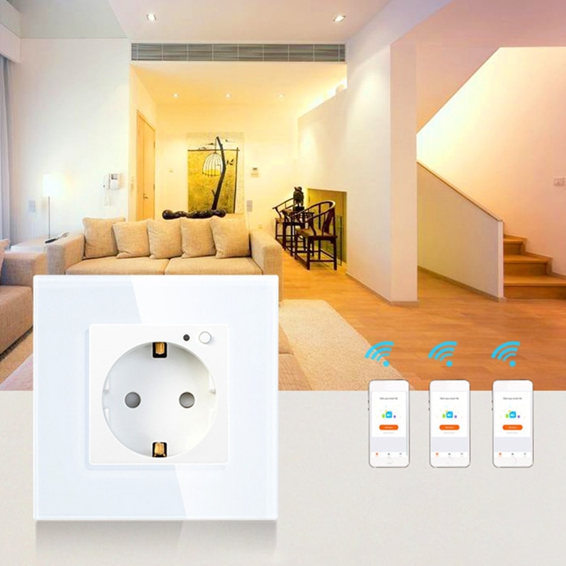 Wifi Wall Socket EU Plug Standard Smart Socket WIFI Socket Colors 86X86mm Smart Wifi Switch Monitoring
