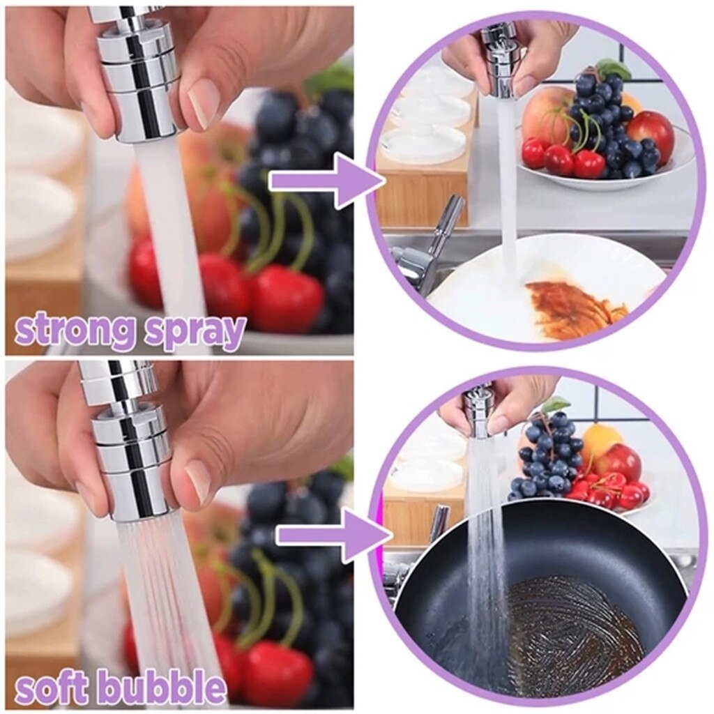 Messing Water Saving Tap Kraan Beluchter Spuit Bevestiging Met 360-Graden Draaibare Filtro De Agua Voor Keuken cocina