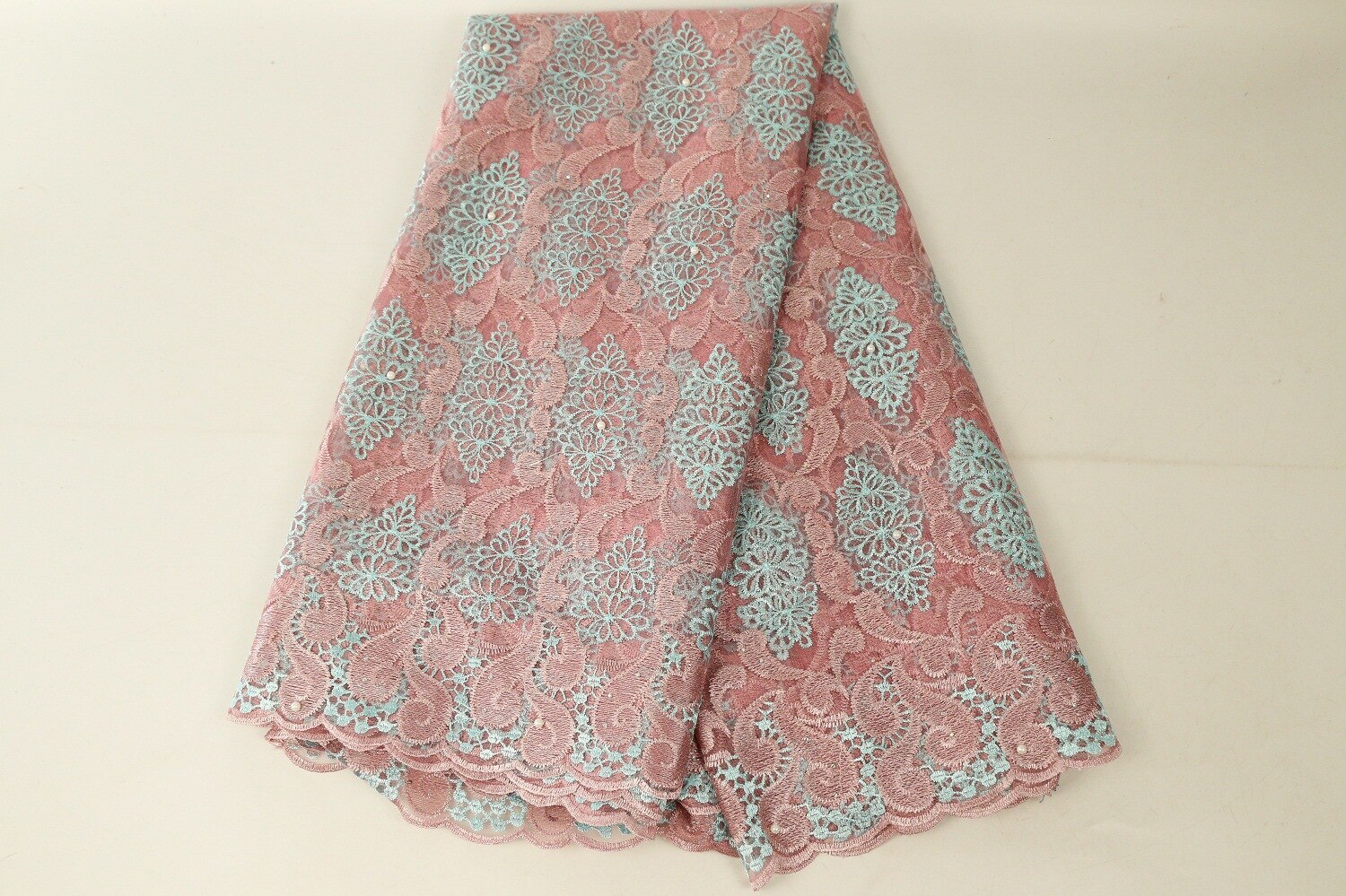 DIY Mesh Lace Fabric Embroidery Lace African Fabrics 5Yards Fabrics For Wedding Dress French Lace Fabric Women: color10