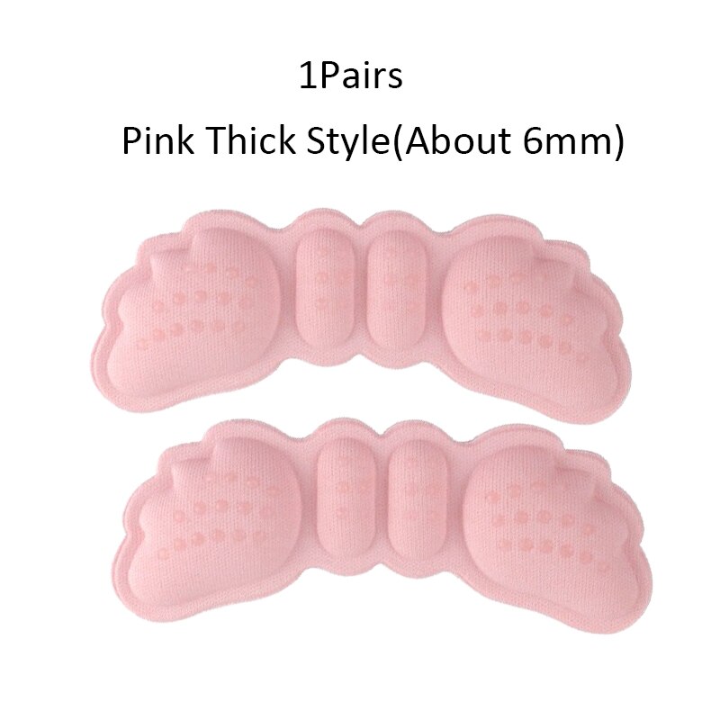 1 Paar Hoge Hak Inlegzolen Vlinder Aanpassen Grootte Hak Liner Grips Protector Sticker Hak Pad Voetverzorging Anti Hoogte Blijven hak Pads: Pink Thick
